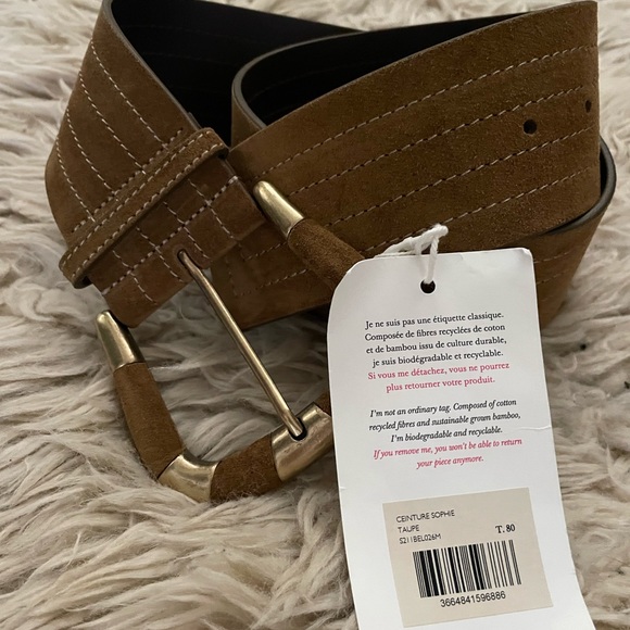 NWT Sézane Sophie belt. Taupe. Size 80 - Picture 5 of 8